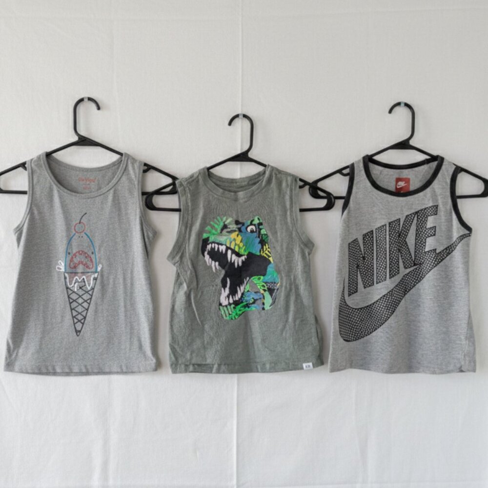 Bundle of THREE Boys 5T Sleeveless Tanks